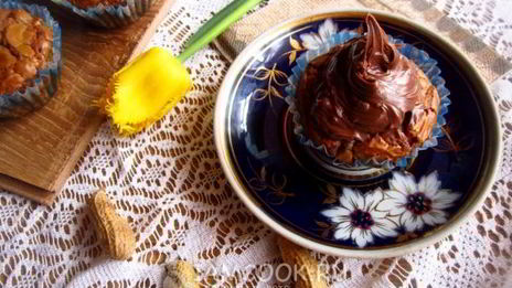 кекс на нутелле с овсяными хлопьями и сухофруктами