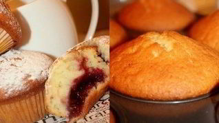 Кексы на натуральном йогурте с джемом