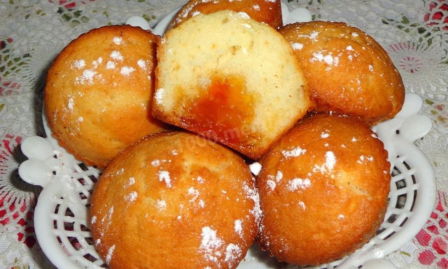 Рецепт кексов с джемом внутри