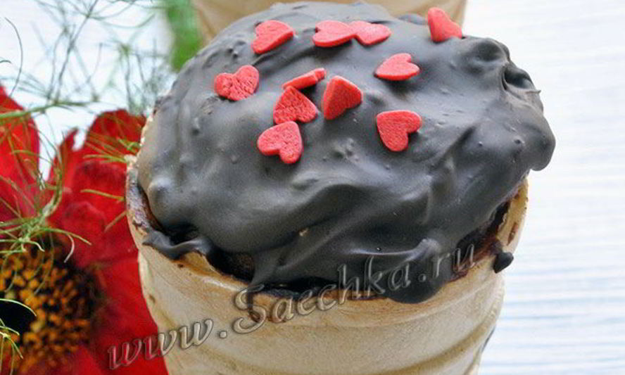 Рецепт кексов в вафельных стаканчиках