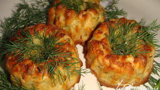 Сырные кексы с укропом и тмином