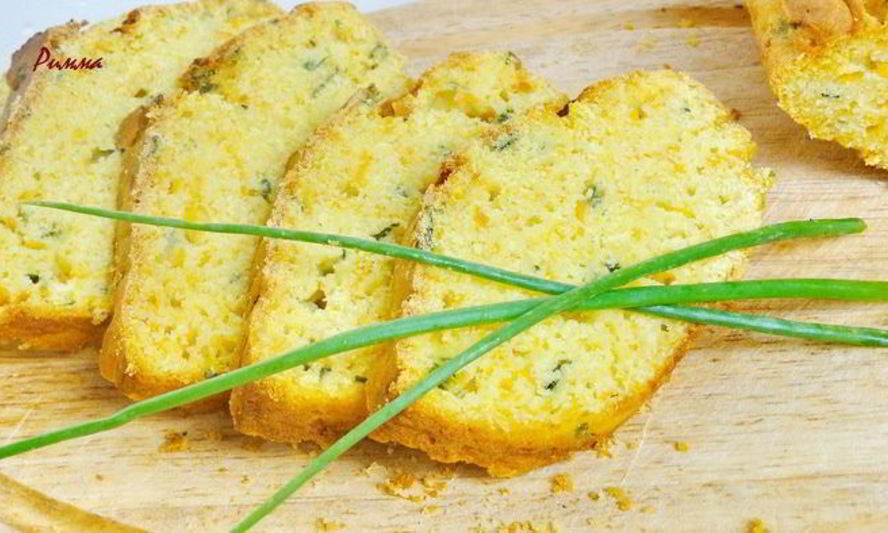 Рецепт тыквенного закусочного кекса с зеленым луком