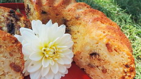 яблочный кекс с шоколадом и изюмом восхитительный