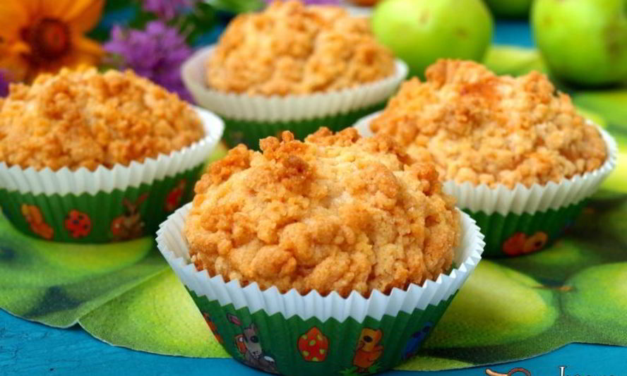 Рецепт яблочных кексов со штрейзелем