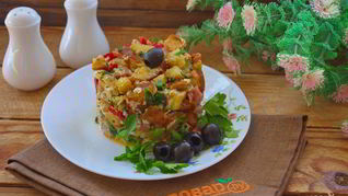 Чудесная закуска из жареного хлеба и яйца