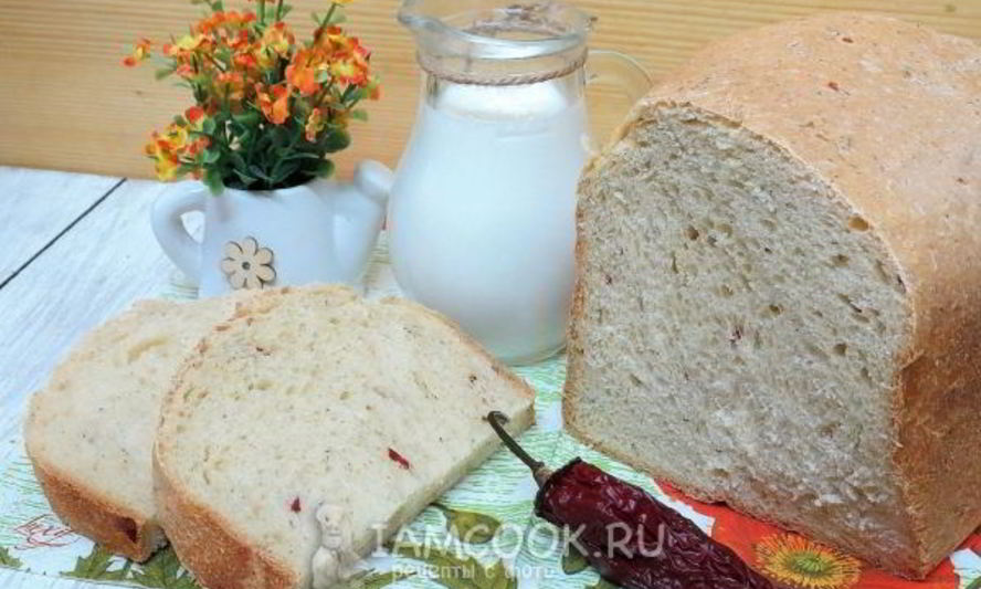 Рецепт хлеба с перцем чили, укропом и чесноком