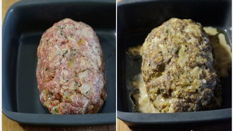 мясной хлеб с сыром чеддер