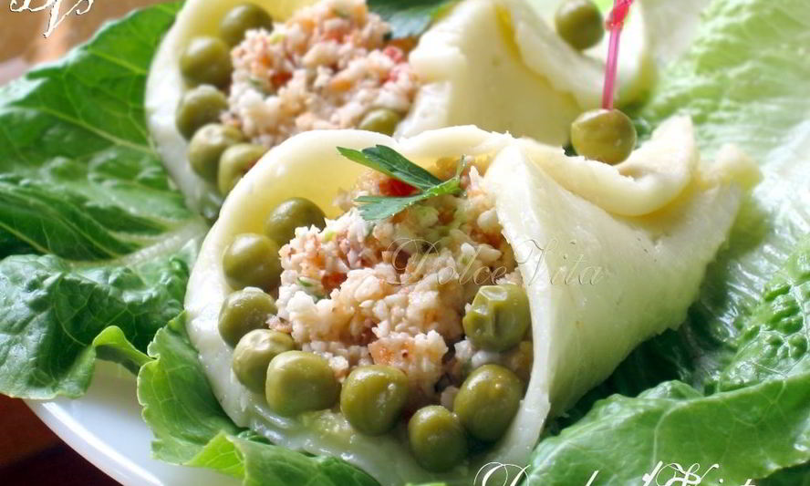 Рецепт конвертиков из сыра с салатом на здоровье