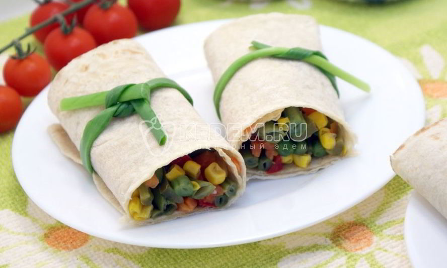 Рецепт овощей в лаваше