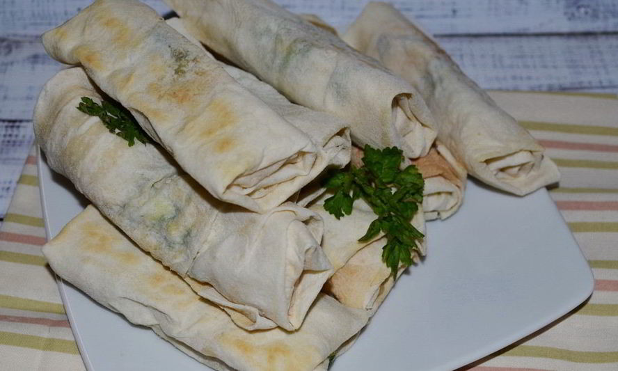 Рецепт рулетиков из лаваша