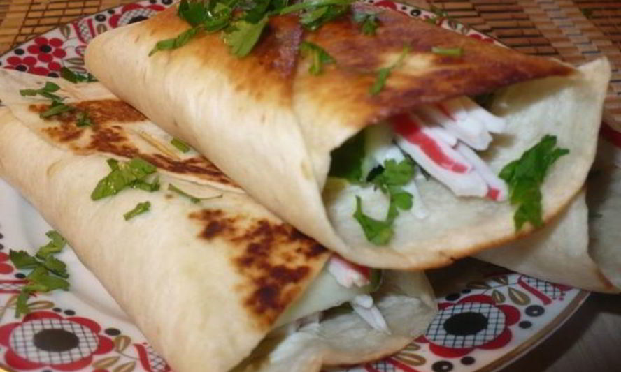 Рецепт лепешек с салатиком