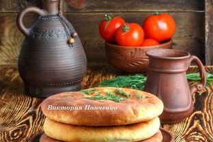 Лепешки с сыром, чесноком и зеленью