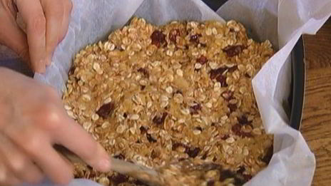 овсяные лепешки с бананами и клюквой