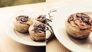 Домашние маффины с бананом и нутеллой