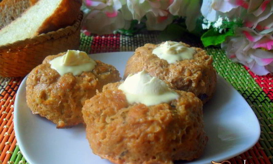 Рецепт мясных маффинов с пшеничкой и свеклой