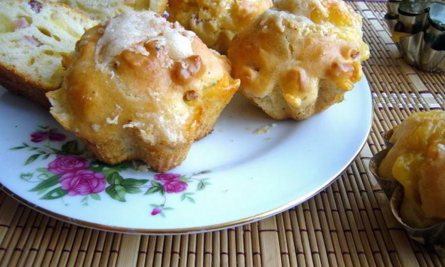 Рецепт ветчинно-сырных маффины