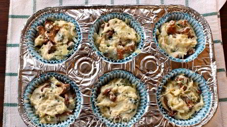 закусочные маффины с лисичками