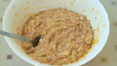 кабачковые оладьи с индюшиным фаршем