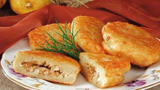 Картофельные оладьи с грибами