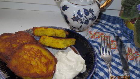 кукурузные оладушки с тыквой