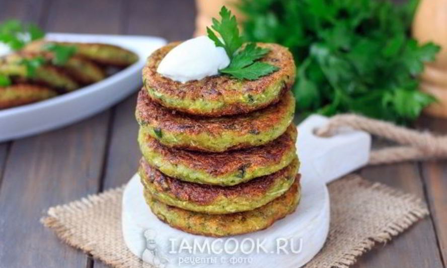 Рецепт оладий из кабачков без яиц