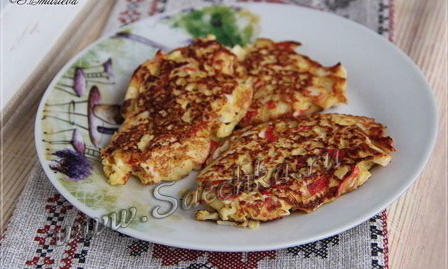 Рецепт оладий из крабовых палочек