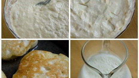 оладьи на дрожжевом тесте с яблоками