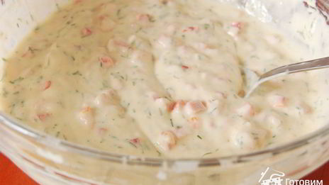 оладьи с ветчиной, помидорами и болгарским перцем