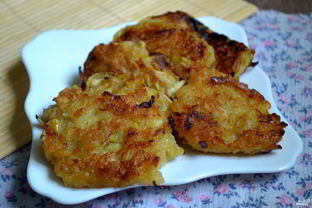 Постные яблочные оладьи