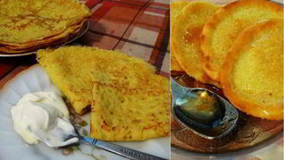 Тонкие кукурузные блинчики с куркумой