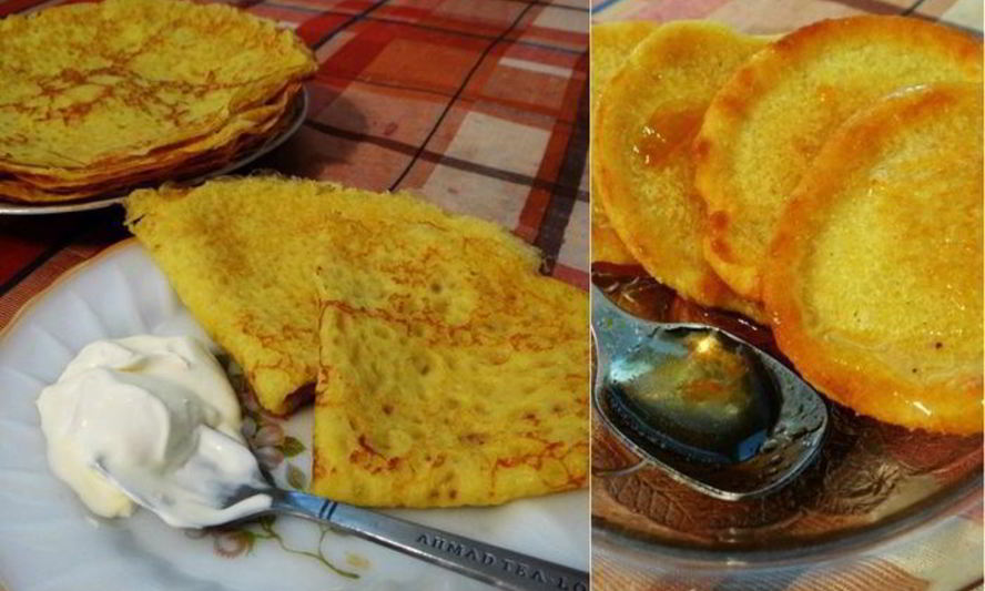 Рецепт тонких кукурузных блинчиков с куркумой