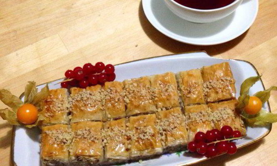 Рецепт пахлавы с грецкими орехами из теста фило