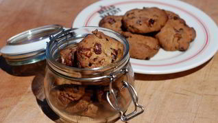 Печенье с клюквой и орехами пекан