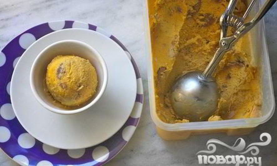 Рецепт тыквенного мороженого с печеньем