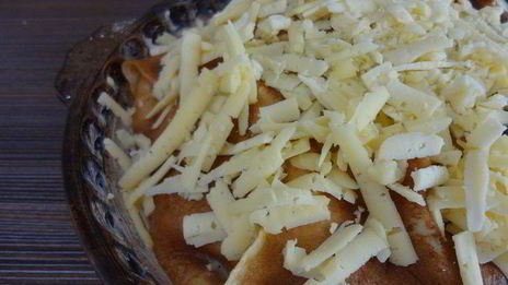 блинчатый пирог с курицей и грибами