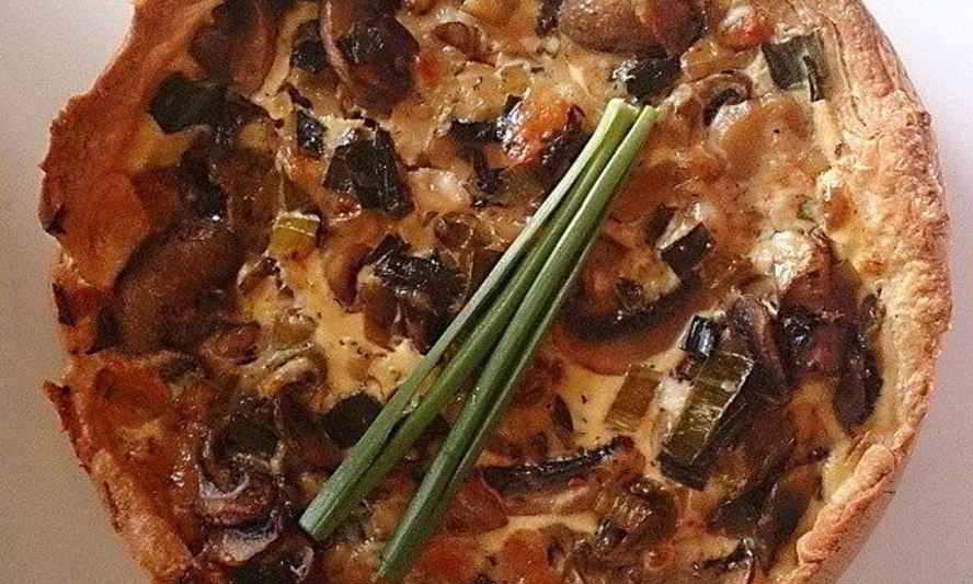 Рецепт киша с грибами и луком-пореем