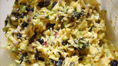 киш с кабачками и маслинами