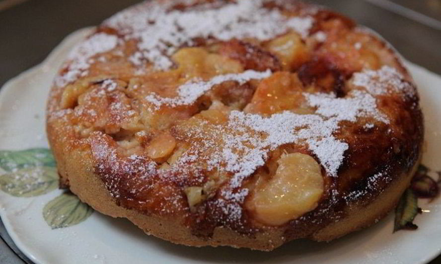 Рецепт персикового пирога-перевертыша на сметане