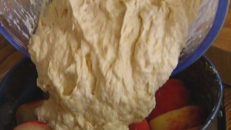 персиковый пирог-перевертыш на сметане