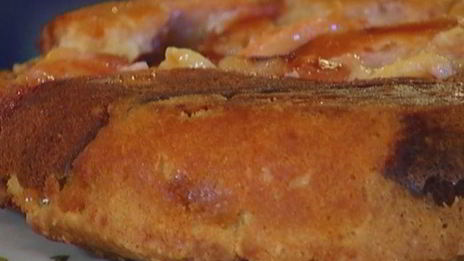 персиковый пирог-перевертыш на сметане