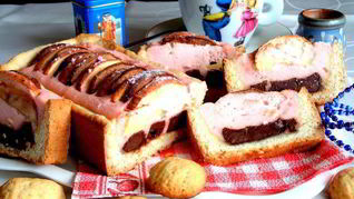 Песочный пирог с фруктами в творожном муссе