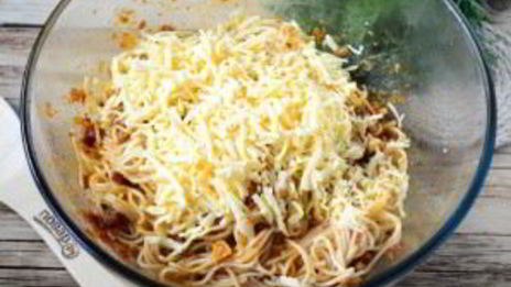 пирог из спагетти болоньезе