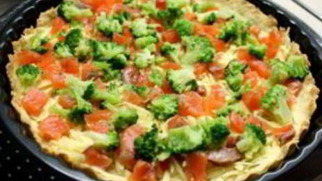 пирог с лососем и брокколи