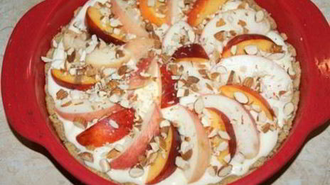 пирог с маскарпоне и персиками