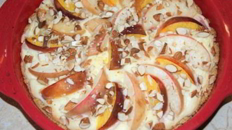 пирог с маскарпоне и персиками