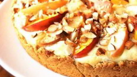 пирог с маскарпоне и персиками