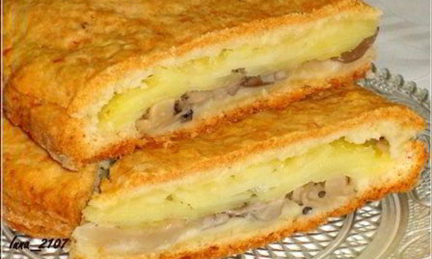 Рецепт пирога с начинкой из картофеля и грибов
