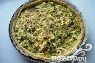 Пирог с цуккини, сыром Фета и мятой