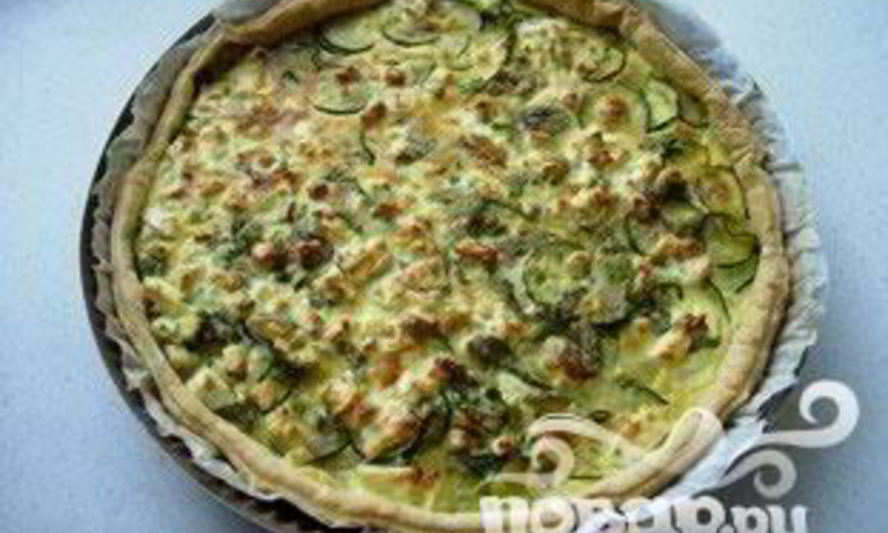 Рецепт пирога с цуккини, сыром фета и мятой