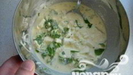 пирог с цуккини, сыром фета и мятой